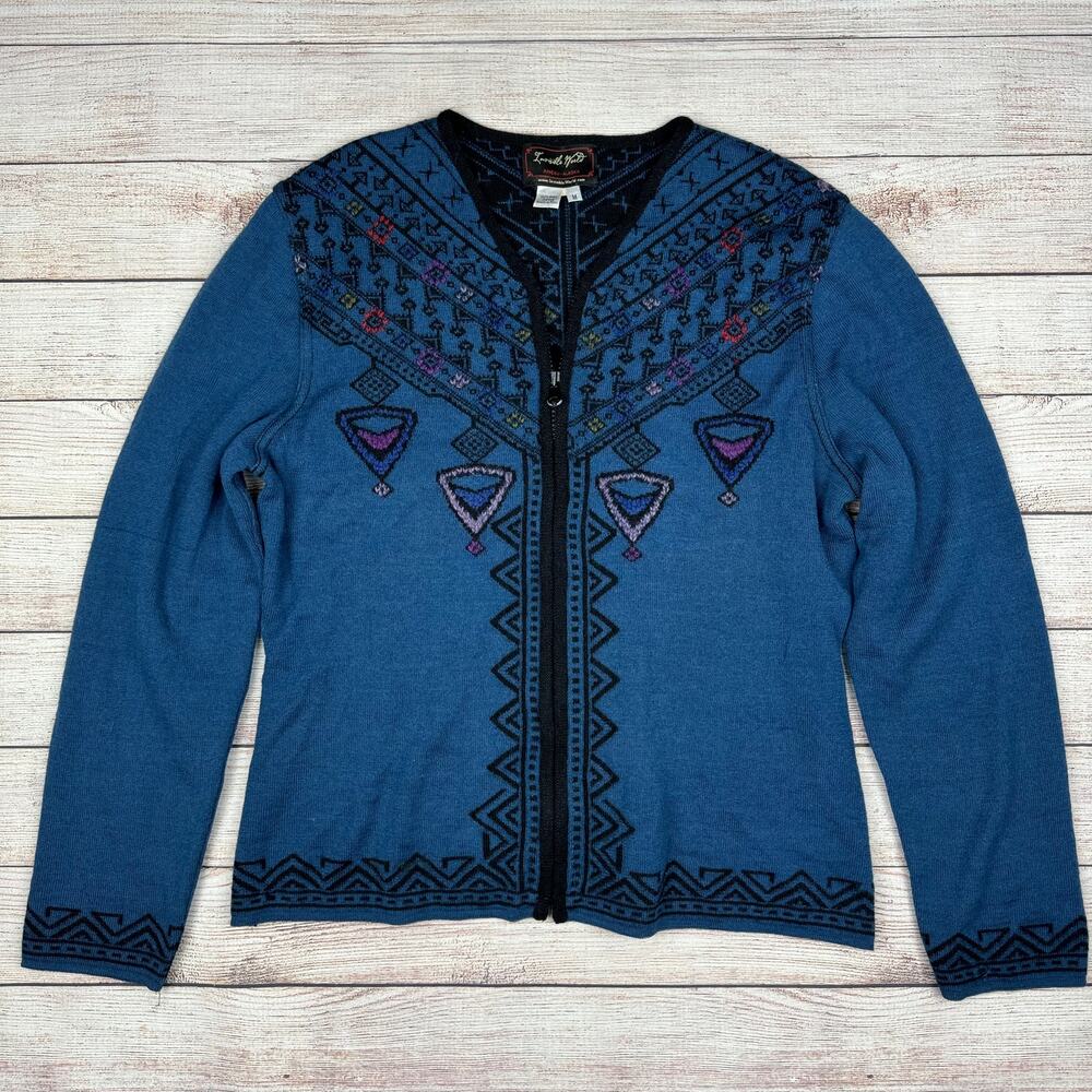 Invisible World Baby Alpaca Embroidered Zip Up Sweater Cardigan